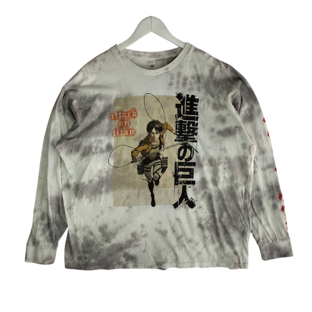 Ripple Junction Attack on Titan Season 3 Tie Dye Long Sleeve Shirt Mens 2X Eren
